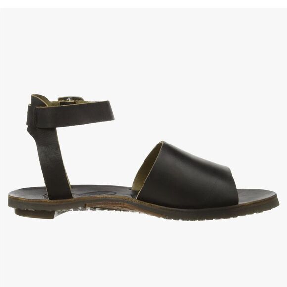 Fly London Black Leather Ankle Strap Sandals - Picture 3 of 13